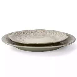 White Lace Embossed 16-pc. Dinnerware Set