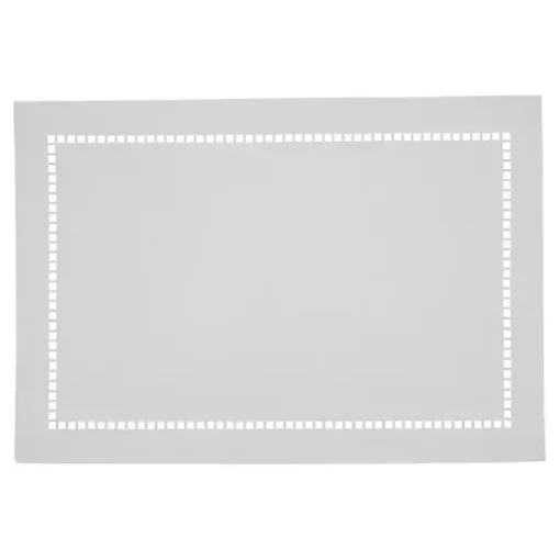White Laser-Cut Hemstitch Placemats, Set of 4