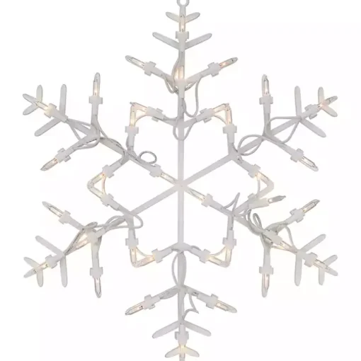 White LED Snowflake Window Silhouette, 13 in.