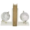 White Marble Globe Bookends, Set of 2