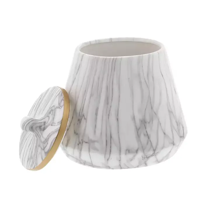 White Marble Oval Jar