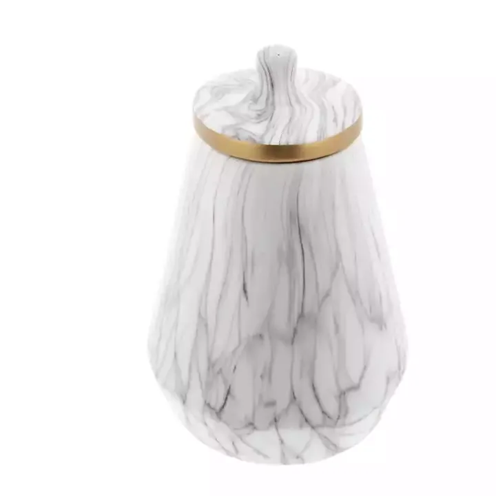 White Marble Oval Jar