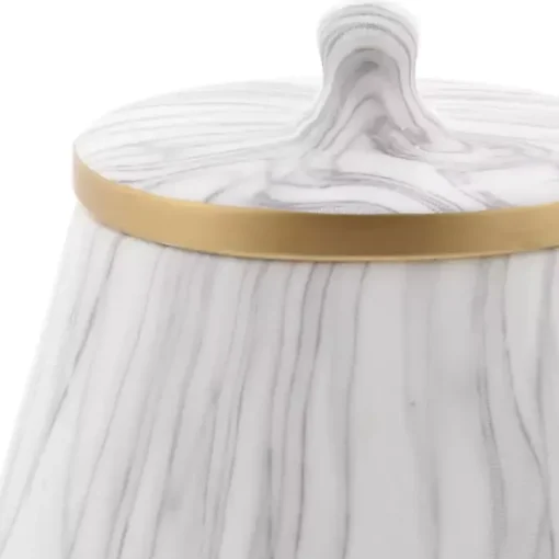White Marble Oval Jar