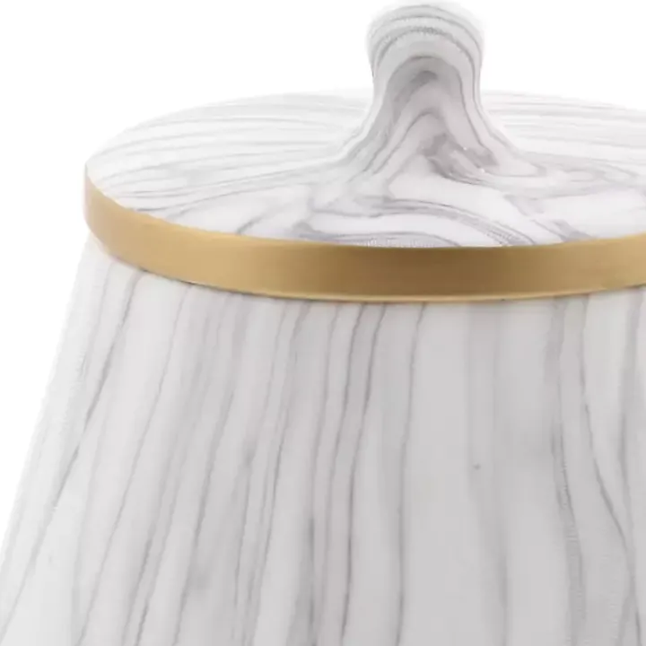 White Marble Oval Jar