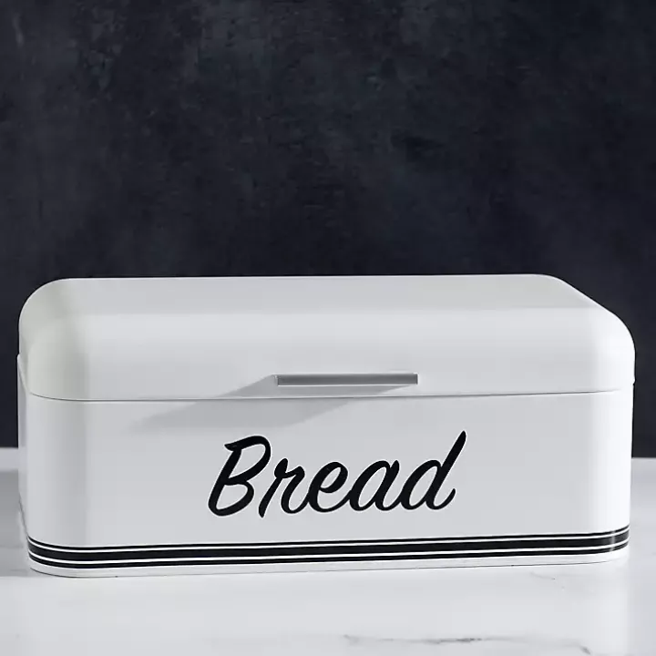 White Metal Bread Box