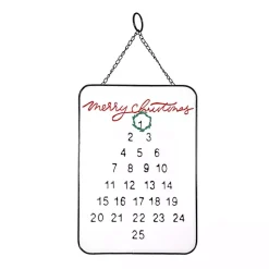 White Metal Merry Christmas Countdown Wall Plaque