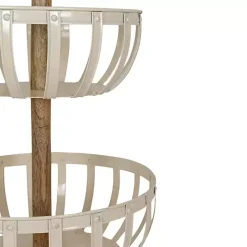 White Metal 2-Tier Kitchen Basket