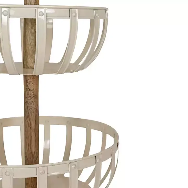 White Metal 2-Tier Kitchen Basket
