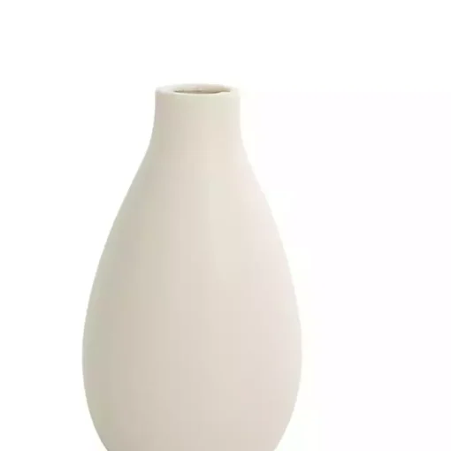 White Minimalist Ceramic Vases, Set of 3