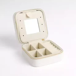 White Monogram B Travel Jewelry Box
