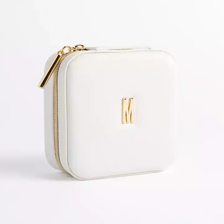 White Monogram M Travel Jewelry Box
