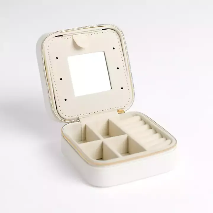 White Monogram M Travel Jewelry Box