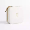 White Monogram T Travel Jewelry Box