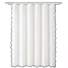 White Navy Scalloped Coastal Shower Curtain