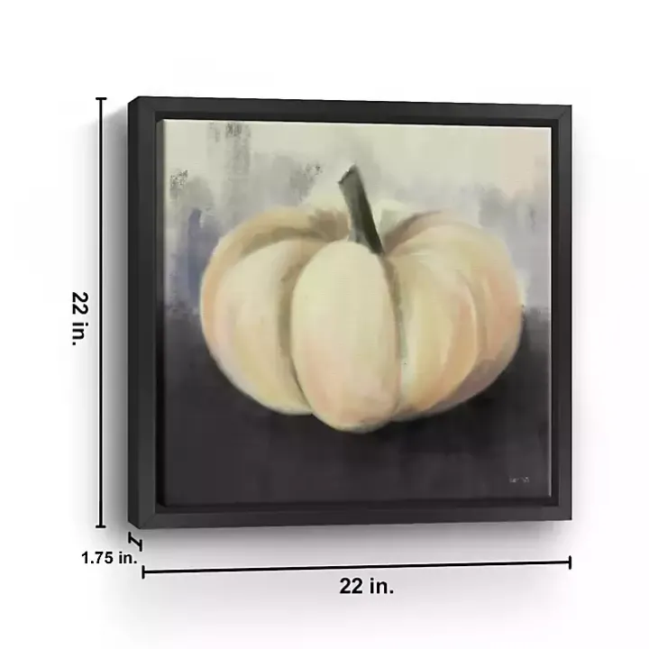 White Pumpkin Framed Giclee Canvas Art Print