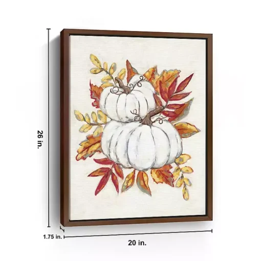 White Pumpkins Framed Canvas Art Print