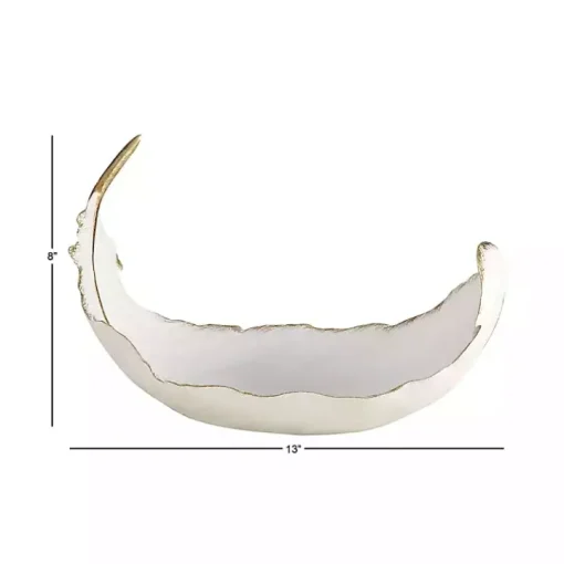 White Resin Feather Bowl