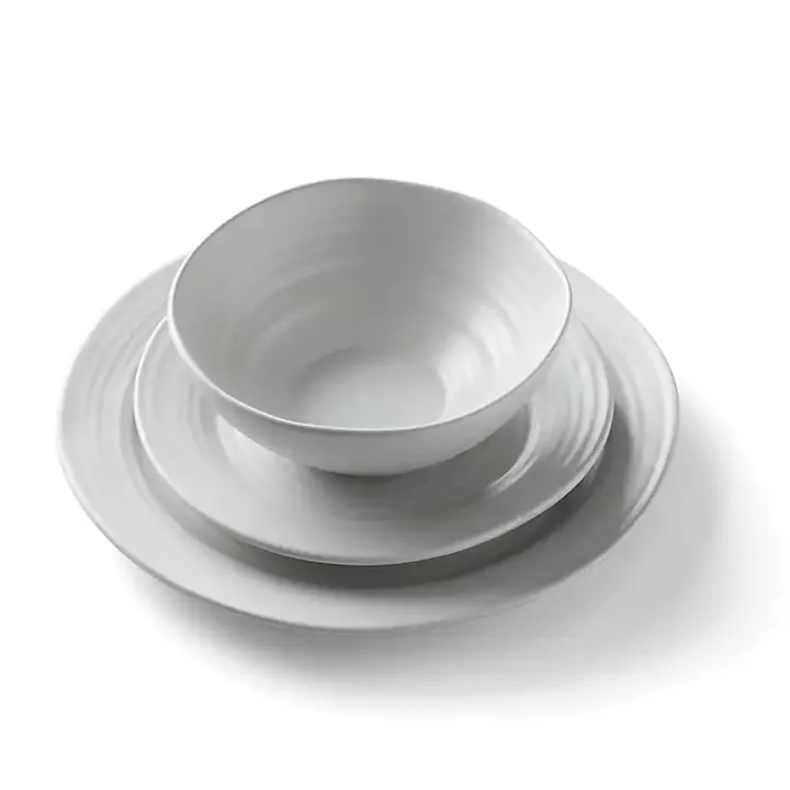 White Ridge 12-pc. Stoneware Dinnerware Set