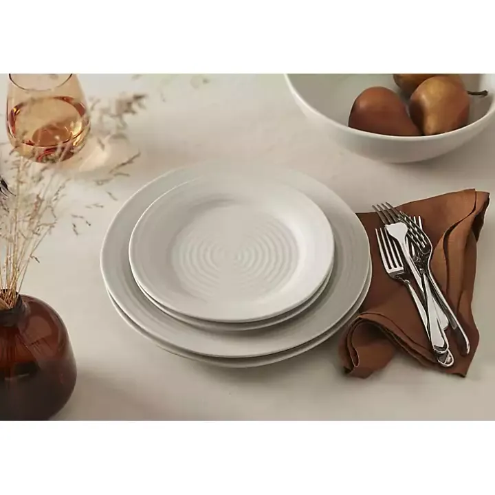 White Ridge 12-pc. Stoneware Dinnerware Set
