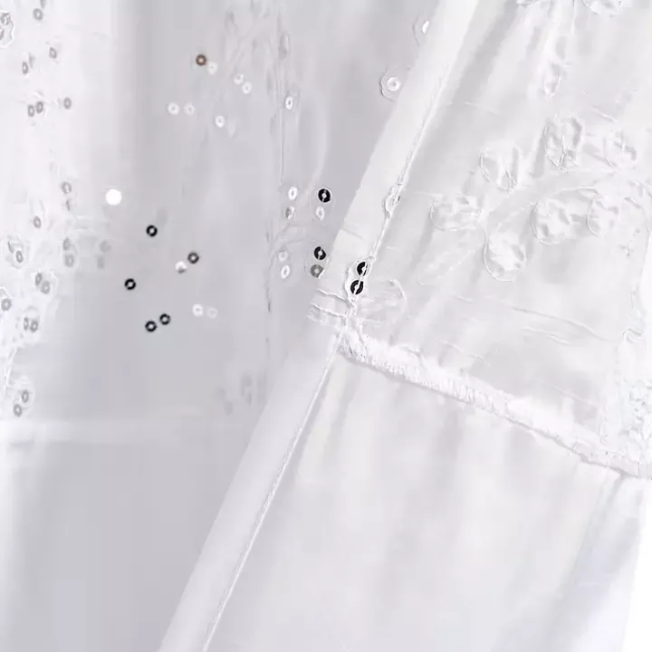 White Sequined Shower Curtain
