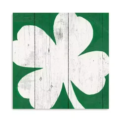 White Shamrock Canvas Art Print
