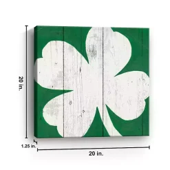 White Shamrock Canvas Art Print