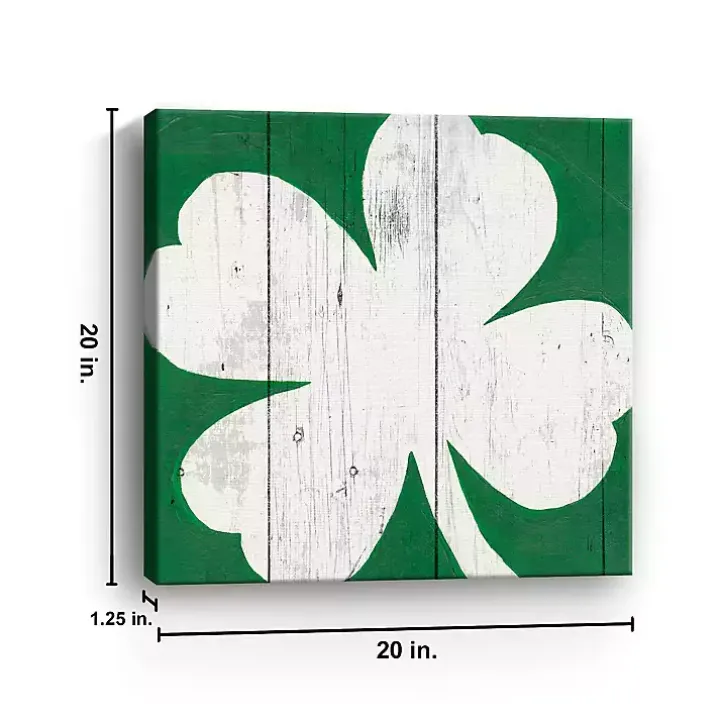 White Shamrock Canvas Art Print