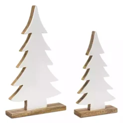 White Straight Silhouette 2-pc. Christmas Tree Set