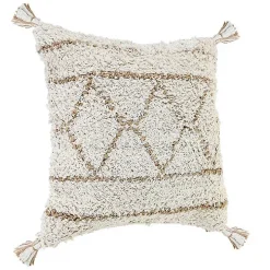 White Textured Diamond Throw Pillow