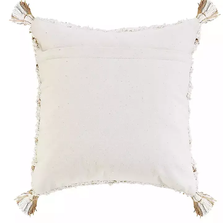 White Textured Diamond Throw Pillow
