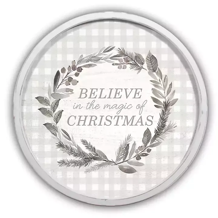 White The Magic of Christmas Round Wall Plaque