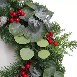 White Tip Pinecone and Eucalyptus Wreath