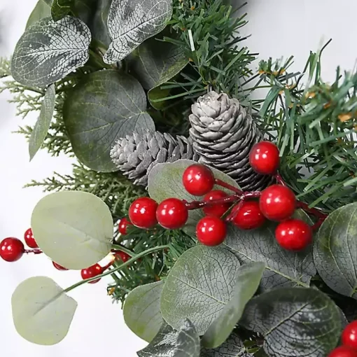 White Tip Pinecone and Eucalyptus Wreath