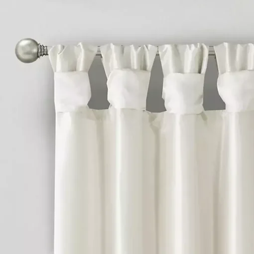 White Twist Top Curtain Panel, 120 in.