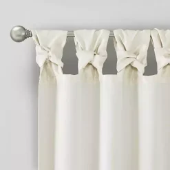 White Twist Top Curtain Panel, 120 in.