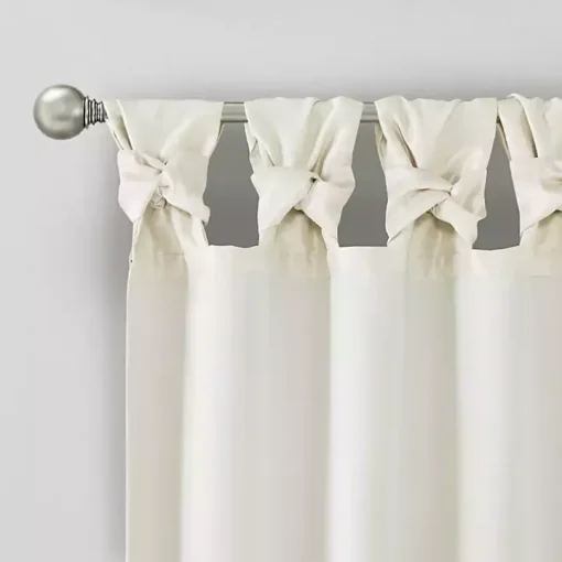 White Twist Top Curtain Panel, 120 in.