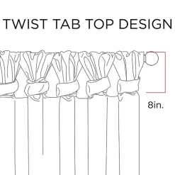 White Twist Top Curtain Panel, 120 in.