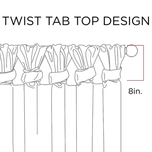 White Twist Top Curtain Panel, 120 in.
