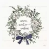 White Warm Winter Wishes Wreath Canvas Art Print