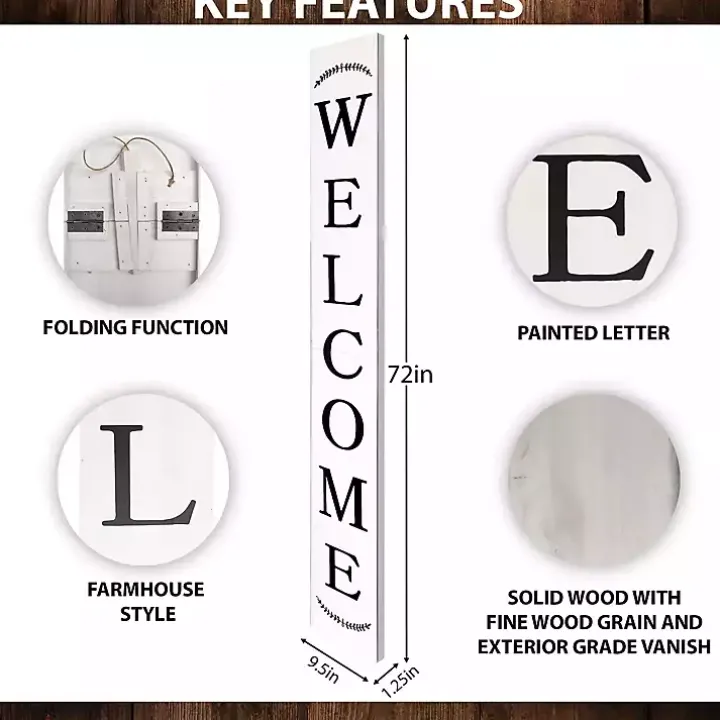 White Welcome Laurel Porch Board