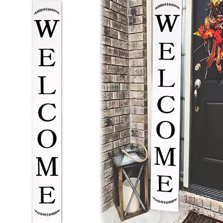 White Welcome Laurel Porch Board