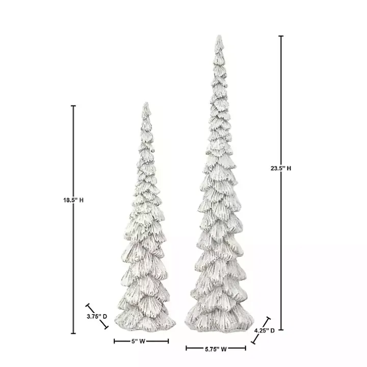 White Winter Forest Trees, Set of 2