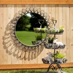 Whitewash Floral Boho Bunny Figurines, Set of 2