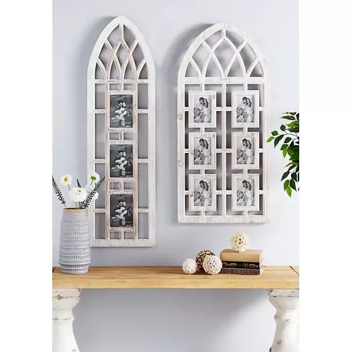Whitewash Window Arch 3-Opening Collage Frame