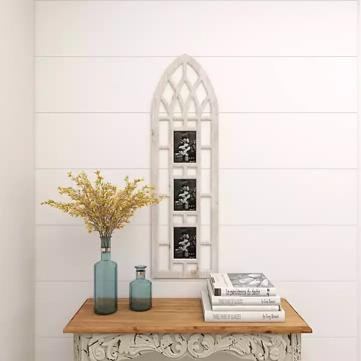 Whitewash Window Arch 3-Opening Collage Frame