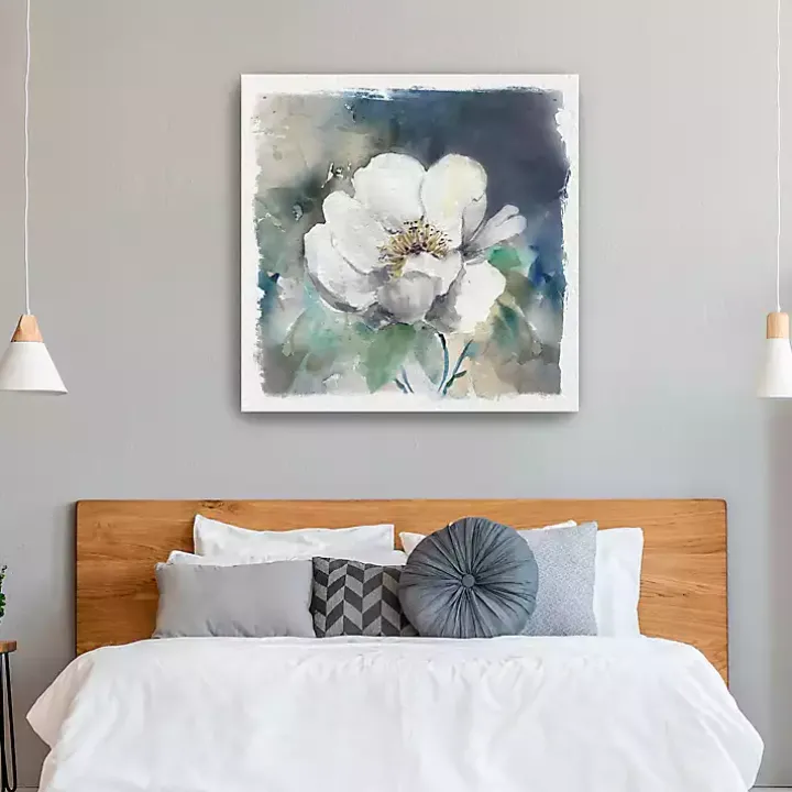 Whitewashed Peony Canvas Art Print