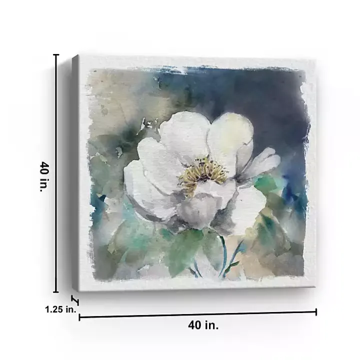 Whitewashed Peony Canvas Art Print