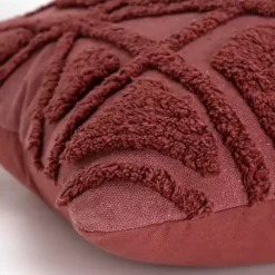 Wine Geo Tufted Throw Pillow