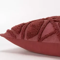 Wine Geo Tufted Throw Pillow