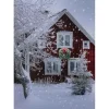 Winter Barn LED Canvas Art Print